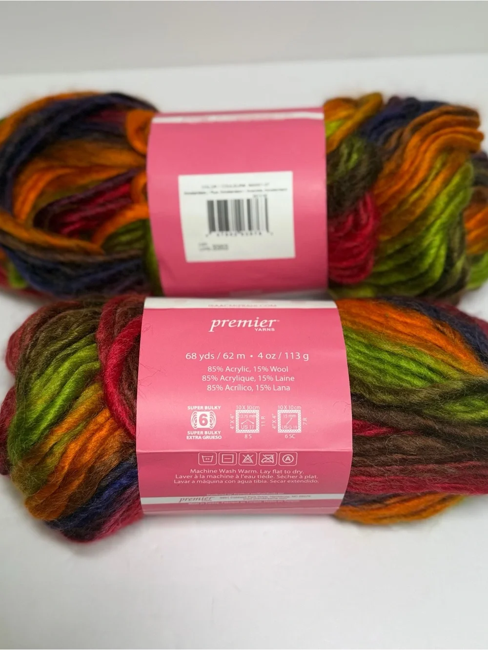 Isaac Mizrahi Craft Multicolor Chunky Yarn - Red, Green, Orange, Purple NWT